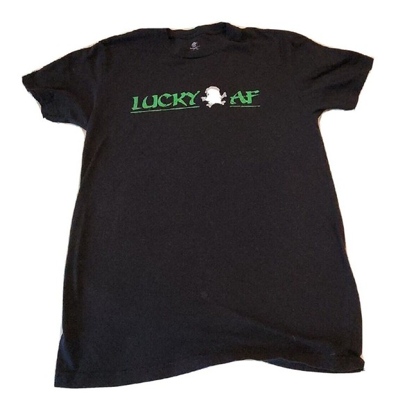 LUCKY AF PIPE‎ HITTERS UNION  T Shirt Mens Medium Black - Picture 1 of 9